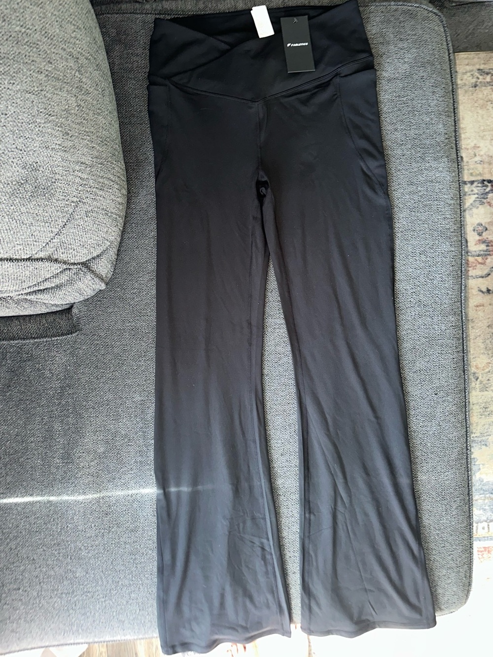 NEW Fabletics Black High-Waist Flare Leggings